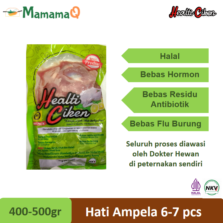 

HEALTI CIKEN HEALTHY CHICKEN Ayam Sehat Probiotik Hati Ampela Halal 400-500gr