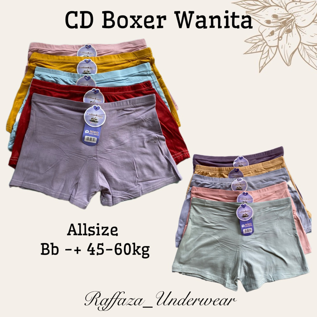 Boxer Short Wanita Dewasa Katun Strecth Premium // CD Short Cewek Boxer Halus