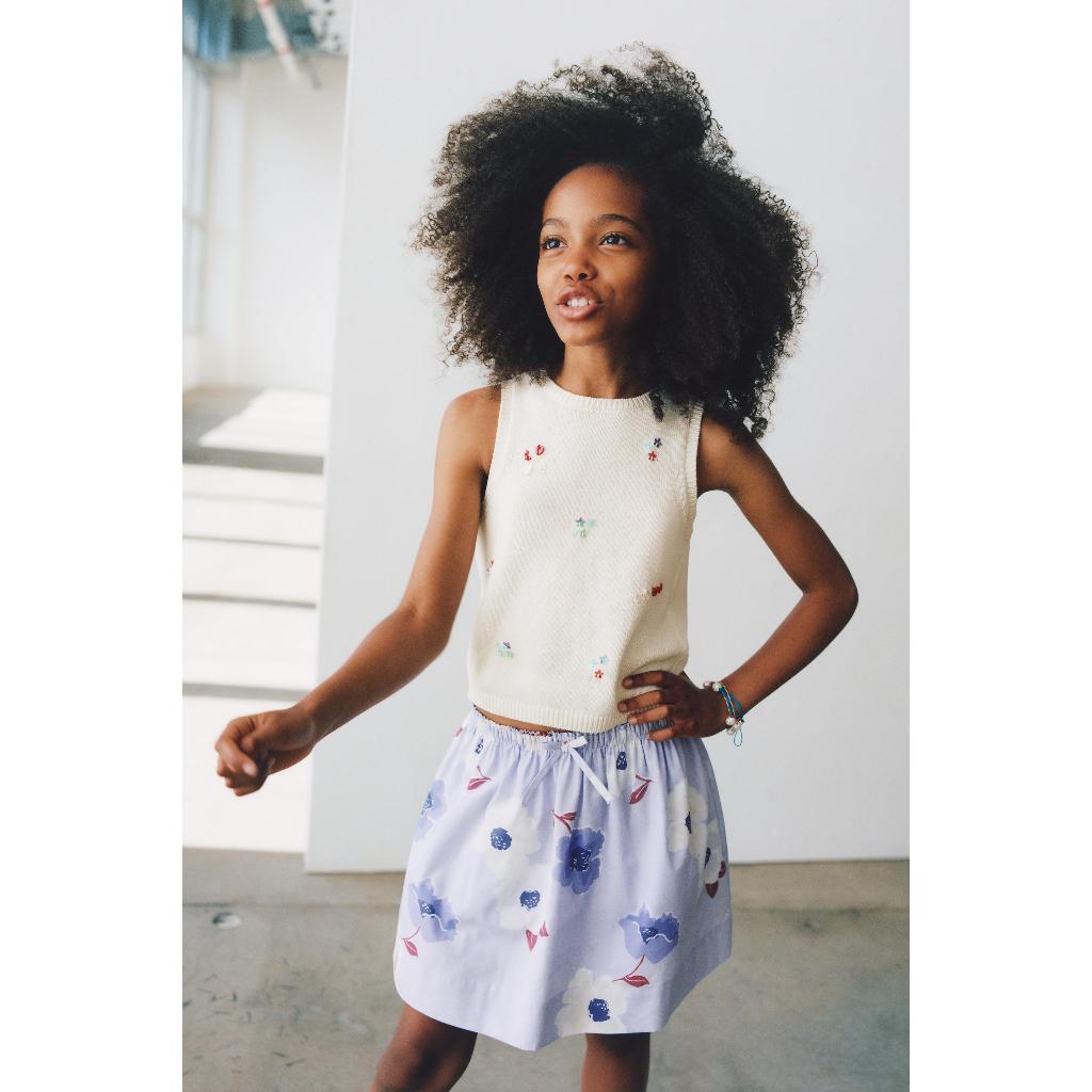 ZARA TOP RAJUTAN MANIK-MANIK Top rajutan dengan kerah bundar dan kerung lengan