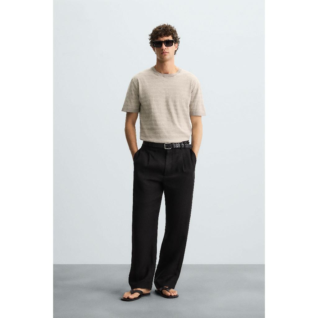 ZARA KAUS RAJUTAN KATUN - LINEN MOTIF GARIS