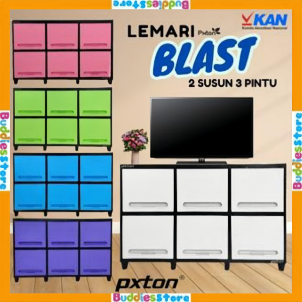 PXTON LEMARI PLASTIK BLAST SUSUN 2 MEJA TV MINIMALIS - LEMARI TV PLASTIK
