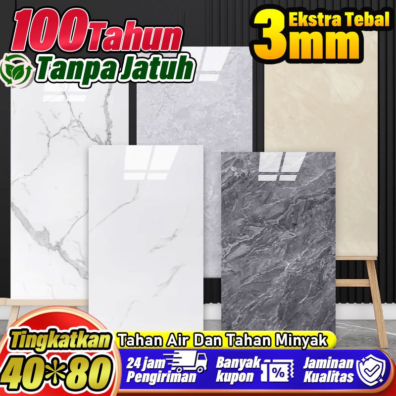 50 PCS 80x40cm wallpaper dinding marmer Bahan yang menebal tidak akan berubah bentuk wallpaper dindi