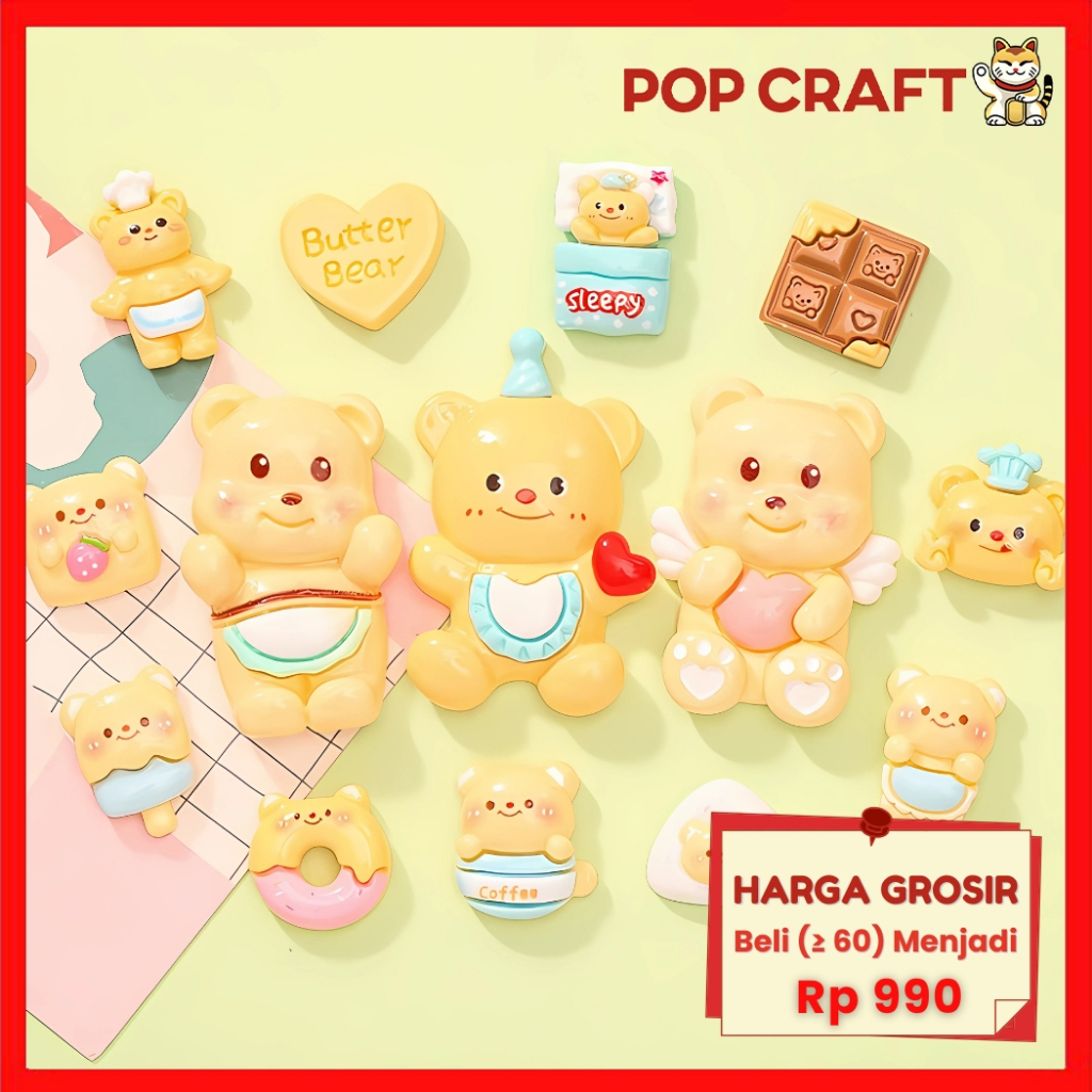 

PC Stiker 3D Resin Clay Stiker DIY Glossy Resin Aksesoris Hiasan Deco Sticker DIY Lucu 3D-020