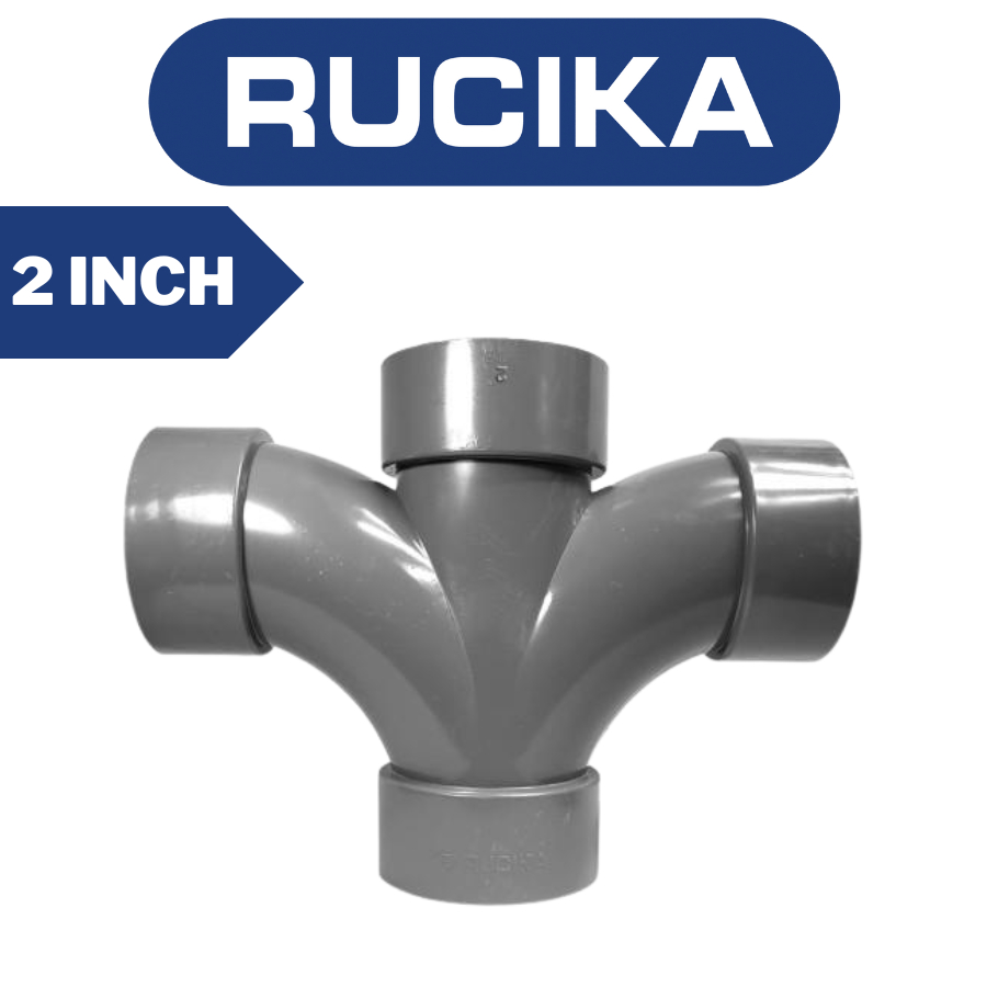 RUCIKA DOUBLE TY D 2 INCH RUCIKA T 2 CABANG 2 INCH DOUBLE TEE 2" RUCIKA