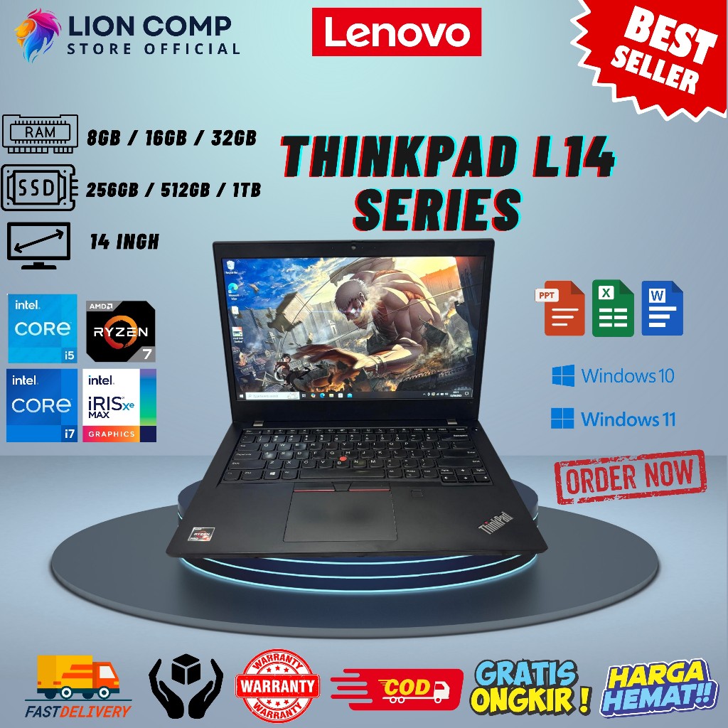 Lenovo Thinkpad L14 GEN 3 / GEN 2 / GEN 1 Intel i7 i5 | RYZEN 7 & 5