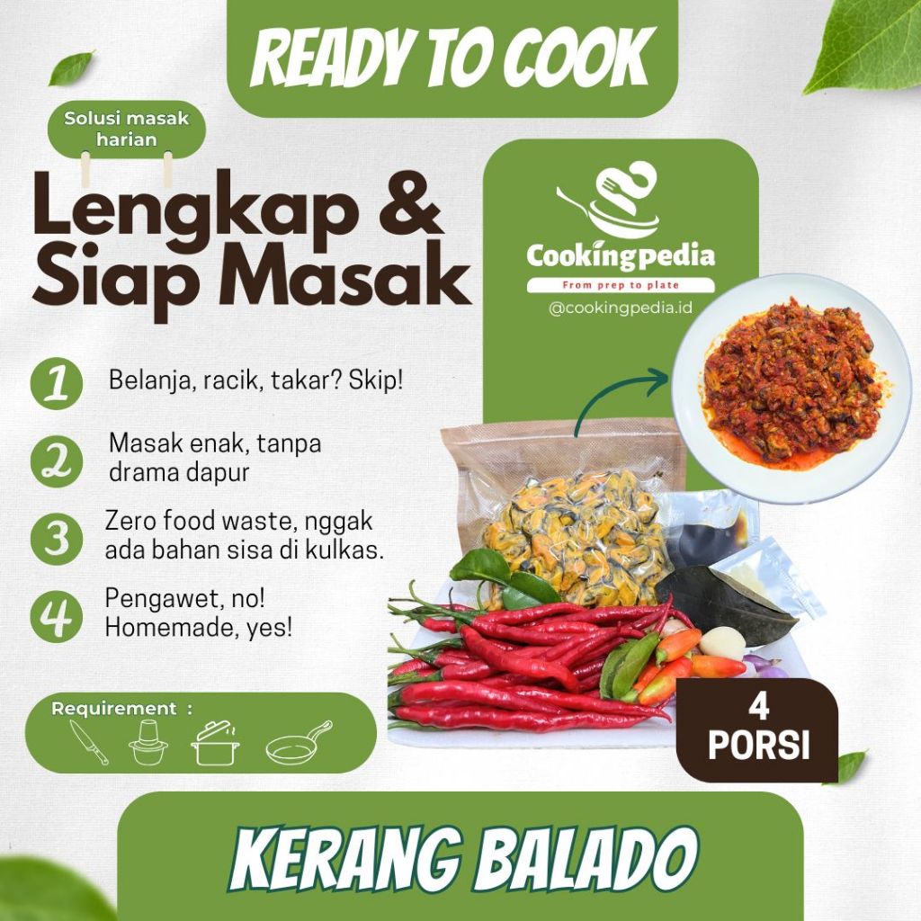 

[Cookingpedia] Masak Kerang Balado I Siap Masak I Paket Masak Lengkap Dengan Bumbu I Oseng Kerang I Ready to Cook I Ready to Eat I Makanan Rumahan