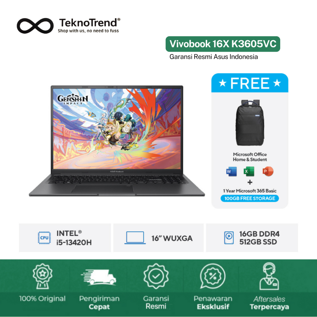 ASUS Vivobook Gaming K16 K3605VC i5-13420H 16GB/512GB 16" WUXGA Win11