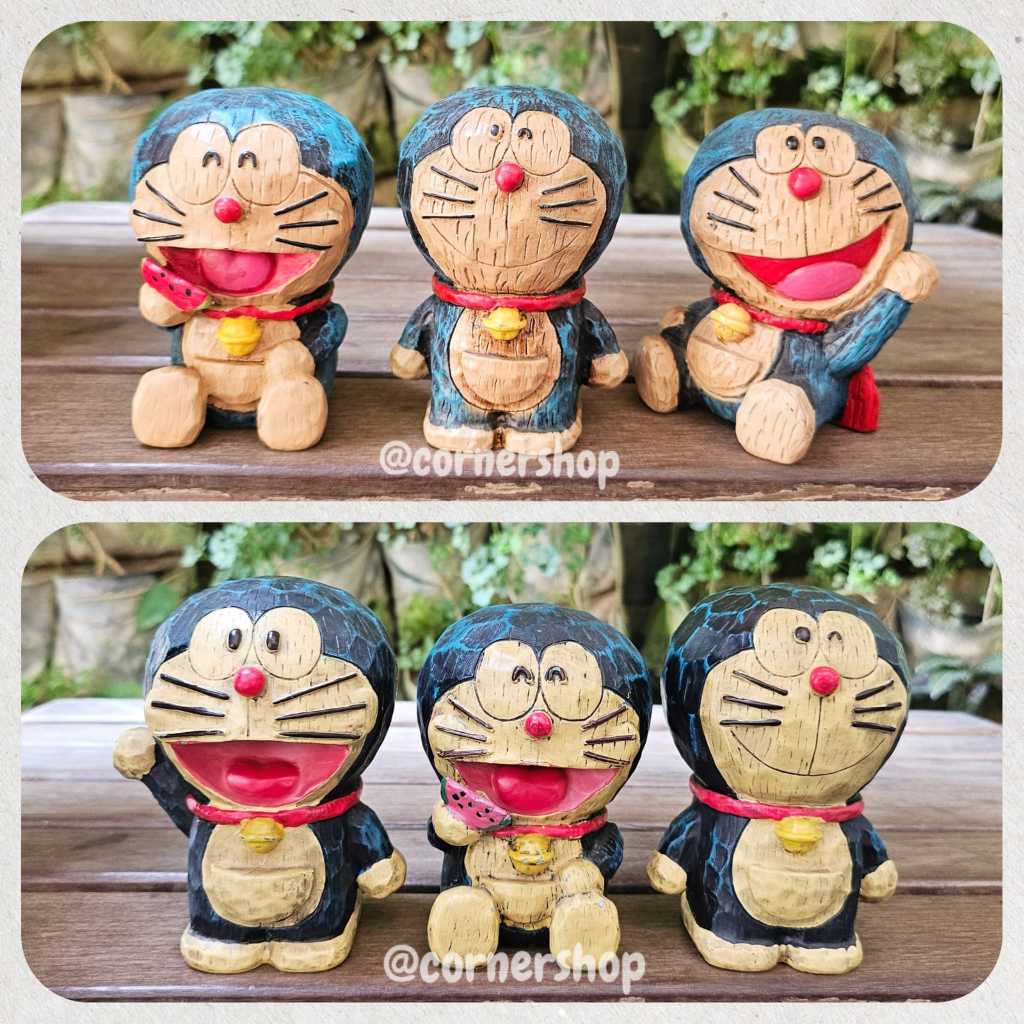 [CornerShop] Figurine  Doraemon Kayu  Action Figur Miniatur Miniature Cake Topper Hiasan Kue Pajanga