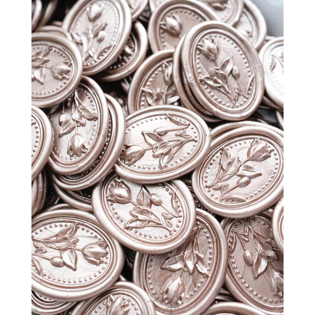 

(CLG) Nandah - 1 Pcs Wax Seal Coin Instan Siap Pakai HS21 / Segel undangan wax seal DIY / Hampers / Souvenir / Hadiah / Hiasan / art & Craft / candle wax seal coin langsung tempel sudah include double tape