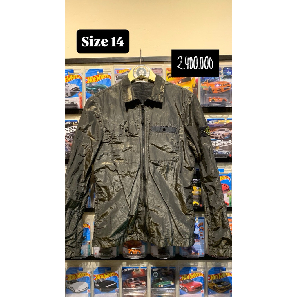 STONE ISLAND OVERSHIRT SHIMER GREEN JUNIOR