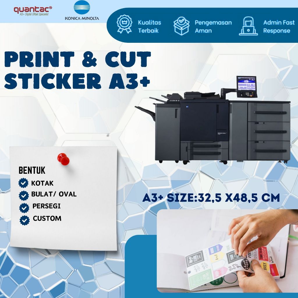 

Stiker Custom Label Produk / Stiker Custom A3+ Vynil/Chromo Cutting