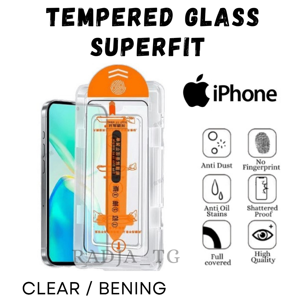 [ADA HARGA GROSIR] Tempered Glass Superfit Anti Gagal Pasang - Antigores Kaca Bening / Tg Clear Pack
