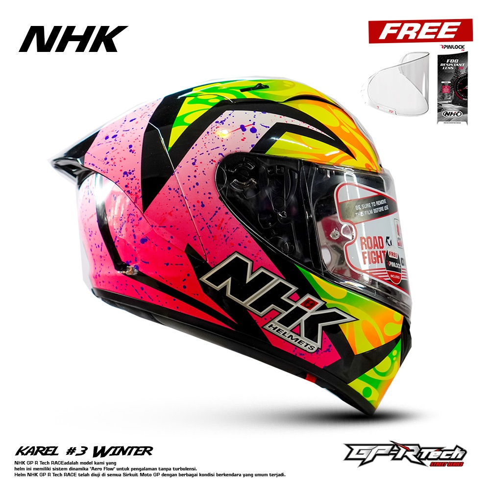 HELM NHK GPR TECH MOTIF SINGLE VISOR FULLSET ORIGINAL