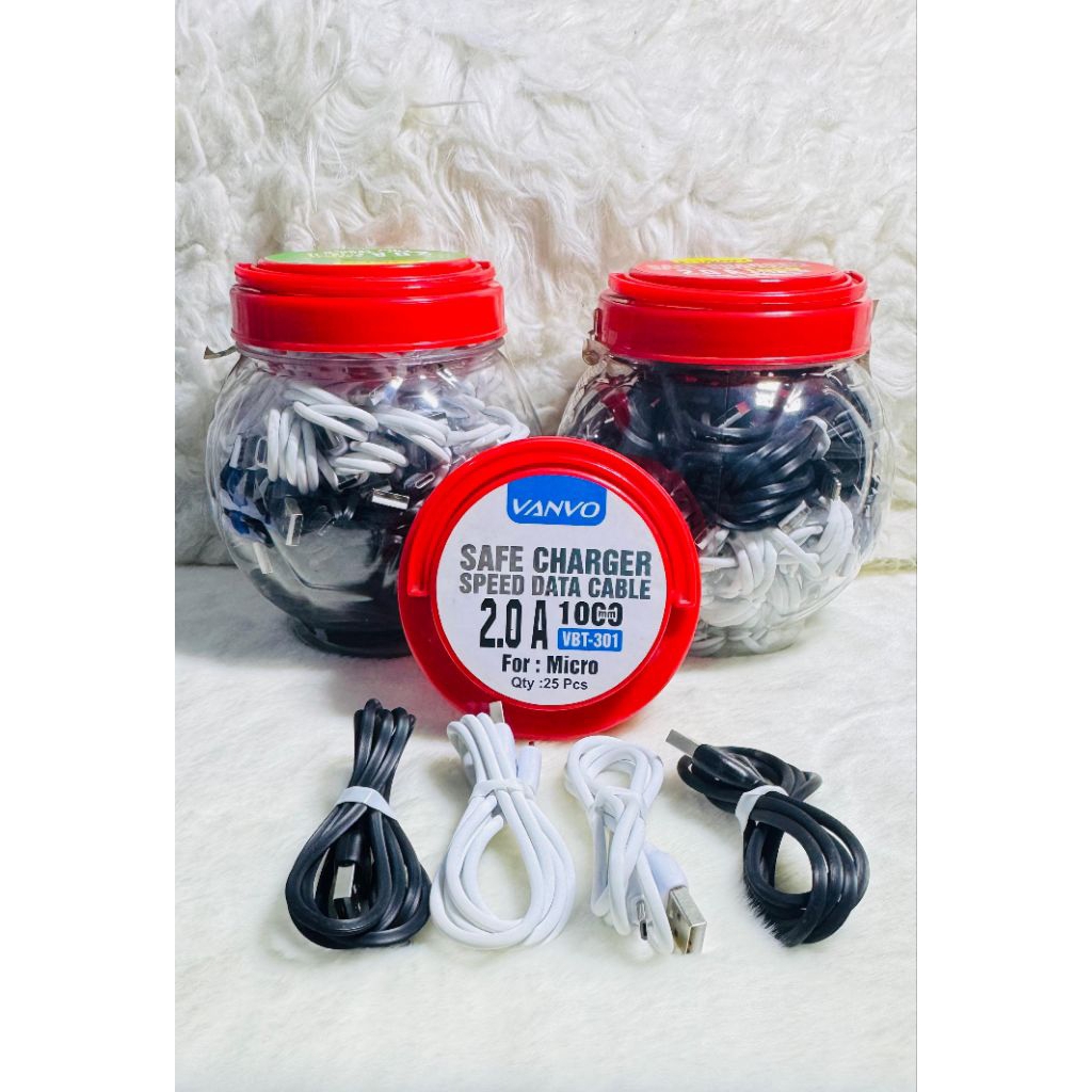 KABEL DATA VANVO VBT-301 2A V8 / MICRO USB 1 TOPLES ISI 25PCS CHARGER