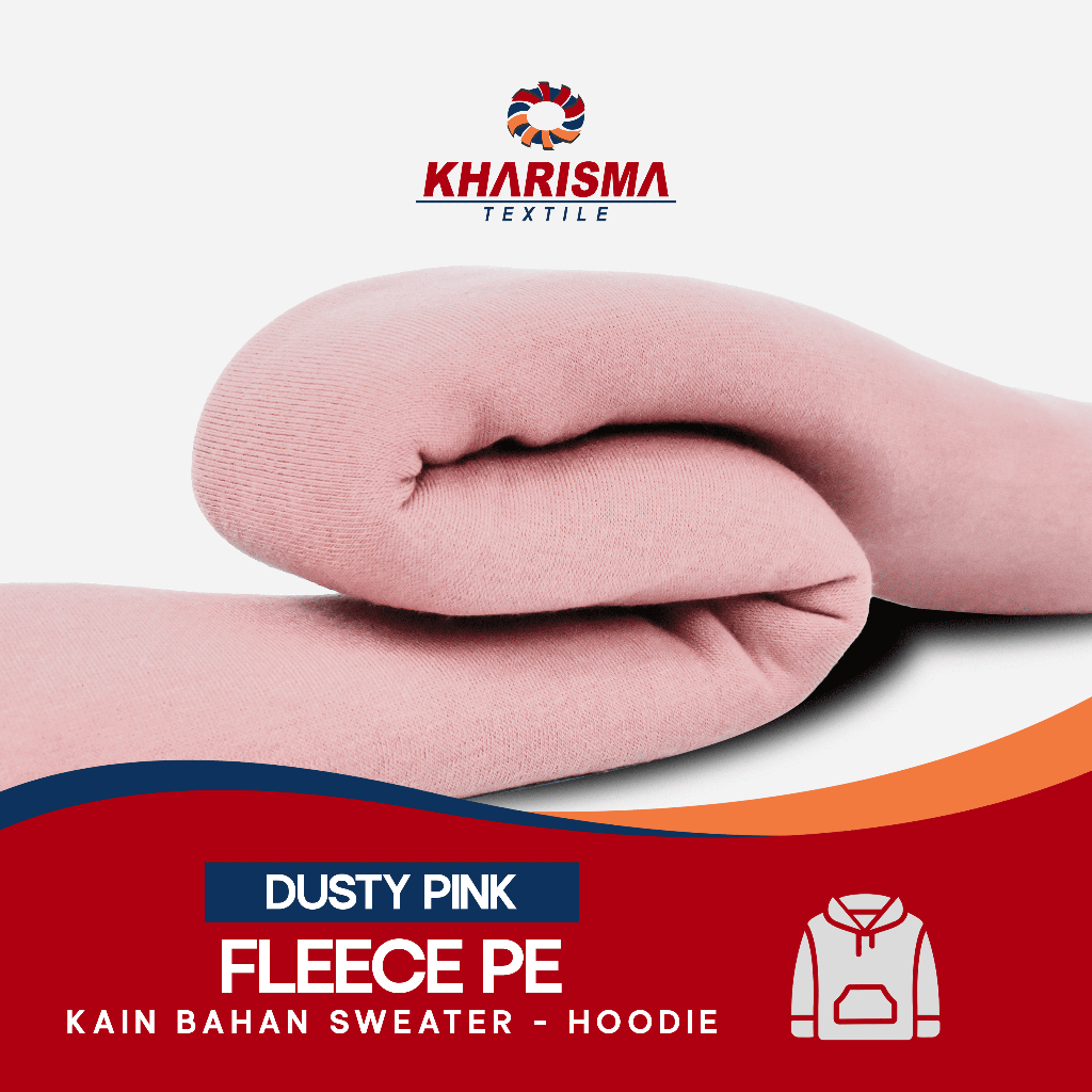 Bahan Jaket Sweater Kain Fleece PE Premium Dusty Pink Kharisma Textile