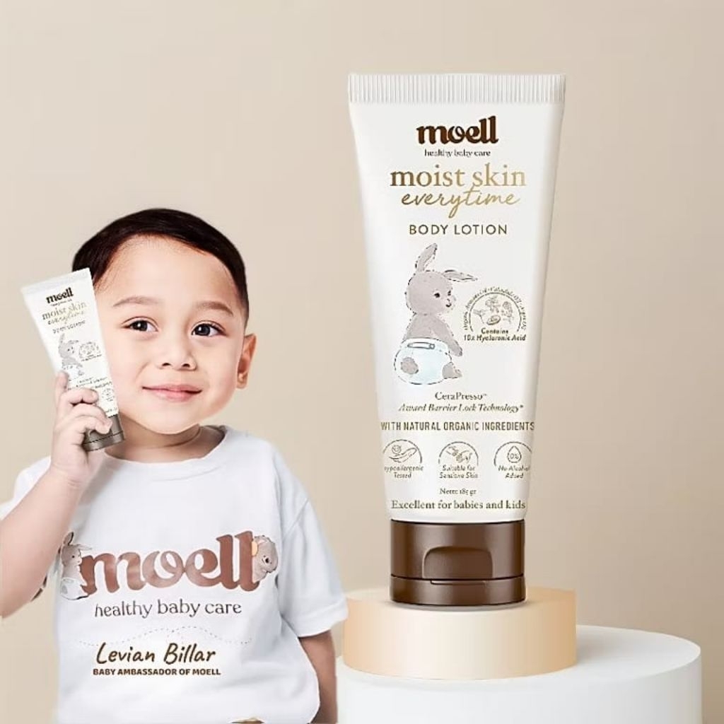 MOELL Body Lotion 185ml | Pelembab Moisturizer Handbody Krim Cream Anak
