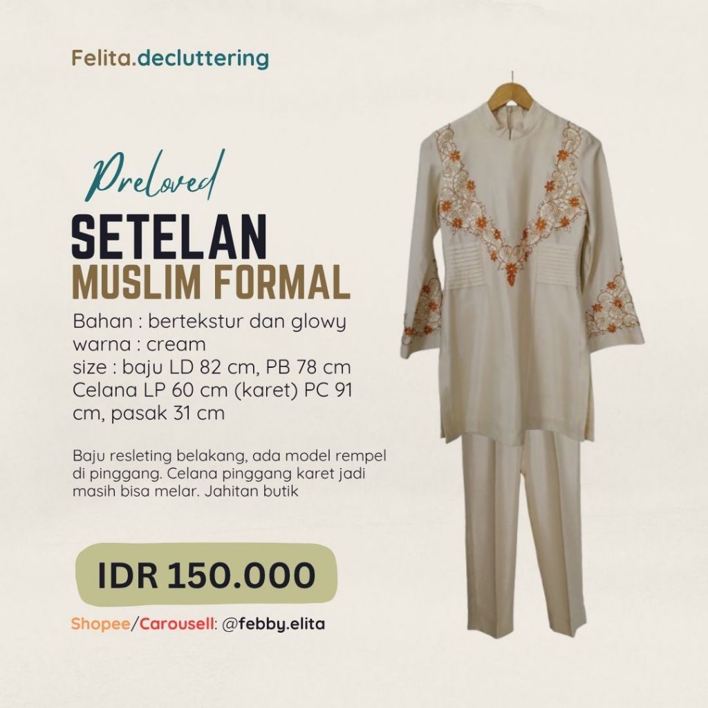 setelan muslim muslimah celana tunik pesta, lebaran, hari raya