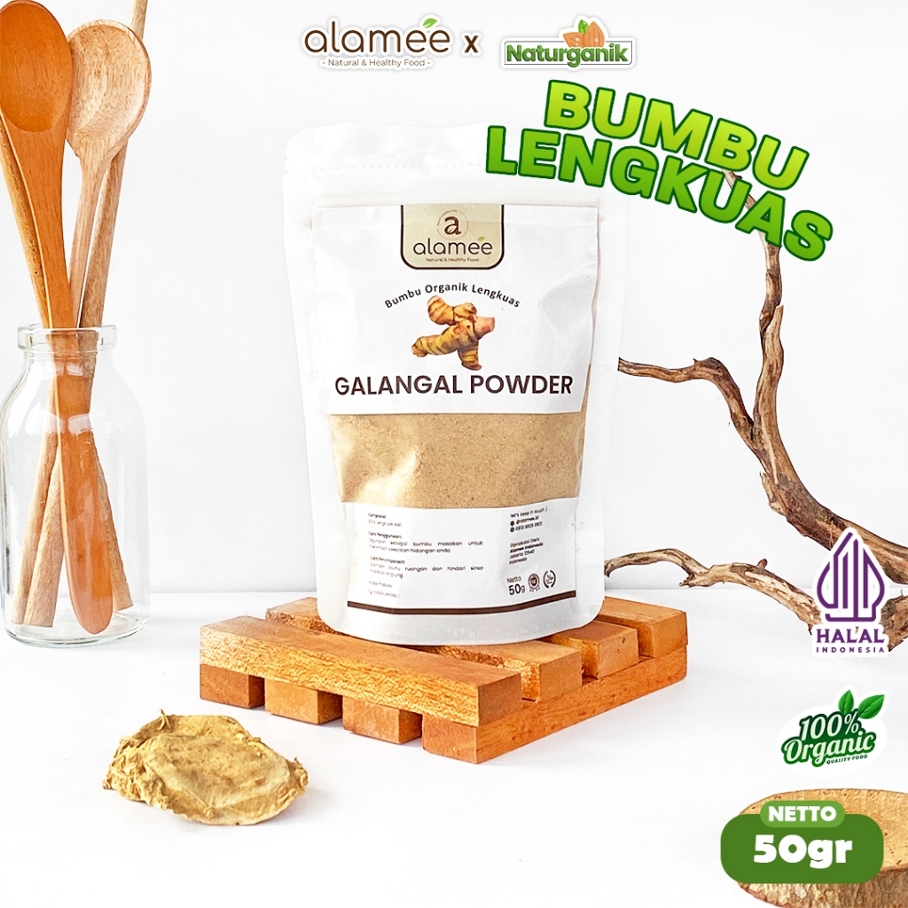 

ALAMEE Bubuk Lengkuas Asli Galangal Powder Murni Seasoning Bumbu Organik 50 Gram Naturganik