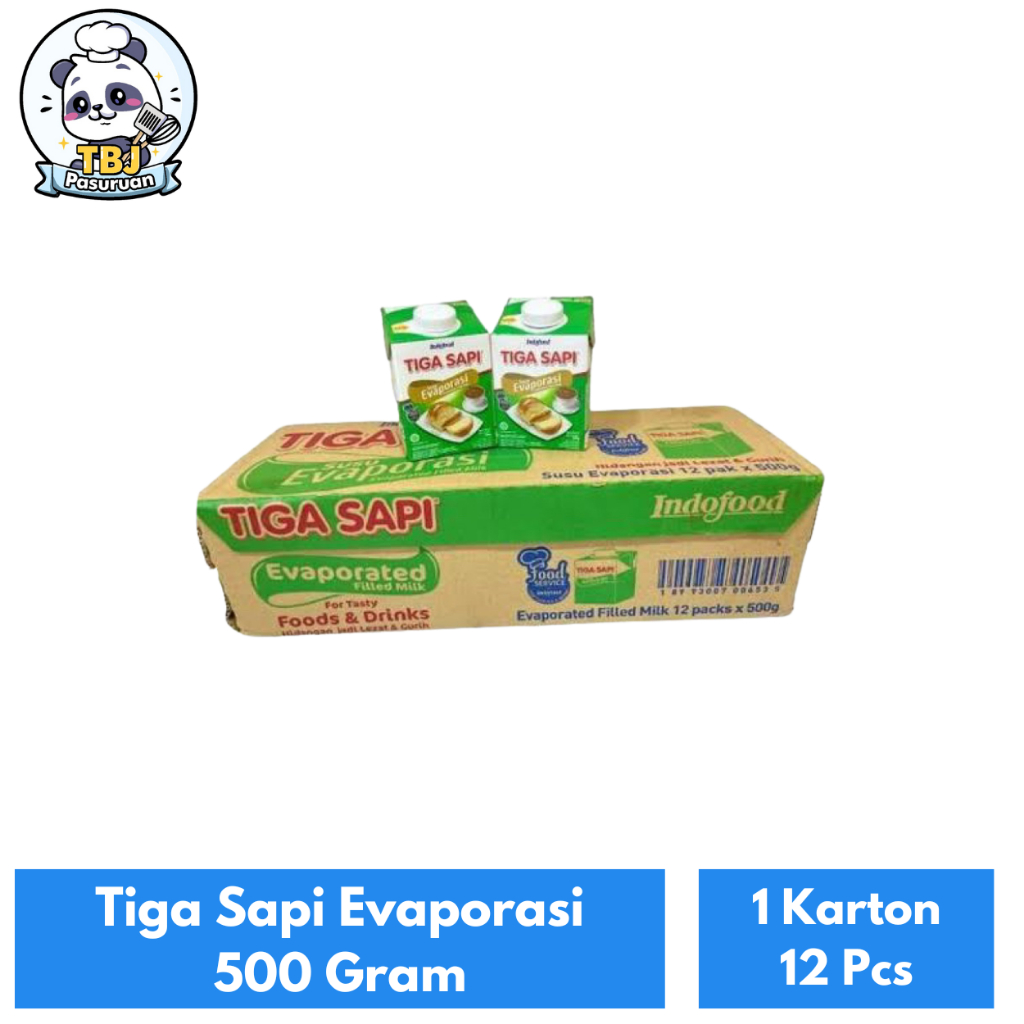 

Tiga Sapi Evaporasi 500 Gram Kemasan 1 Karton Isi 12 Pcs