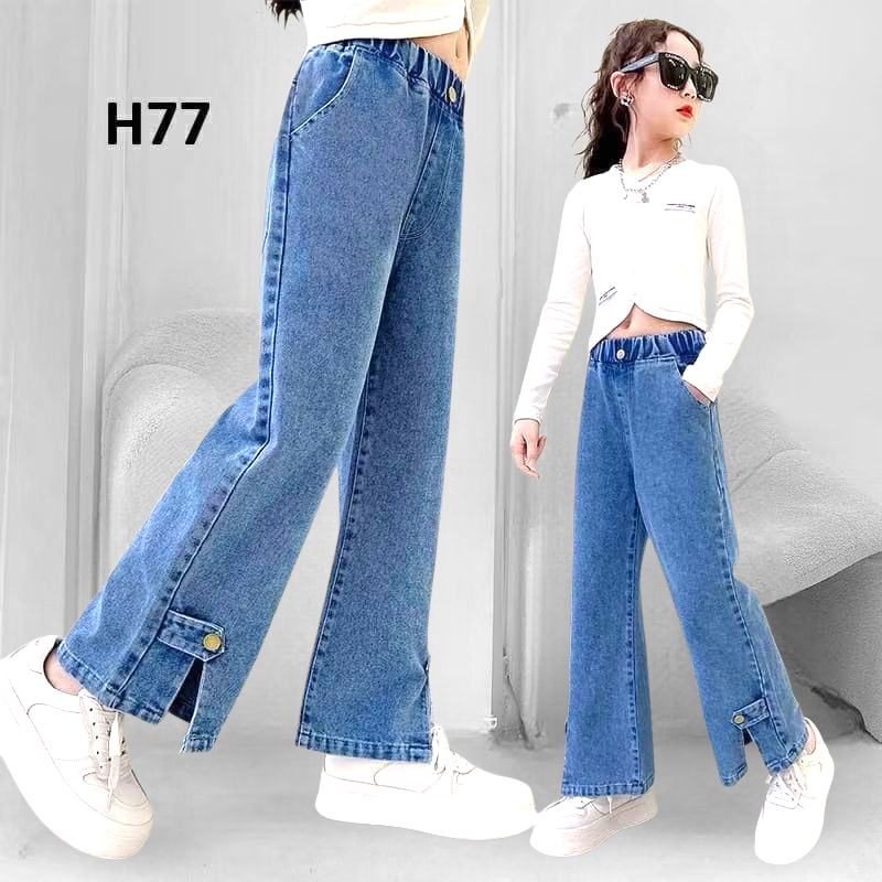 Celana Jeans Anak Kids Denim Girls Kulot Anak Remaja Perempuan Usia 6-14 Tahun