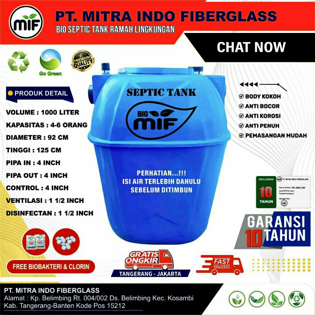 Bio Septic Tank 1000 Liter Bio MIF