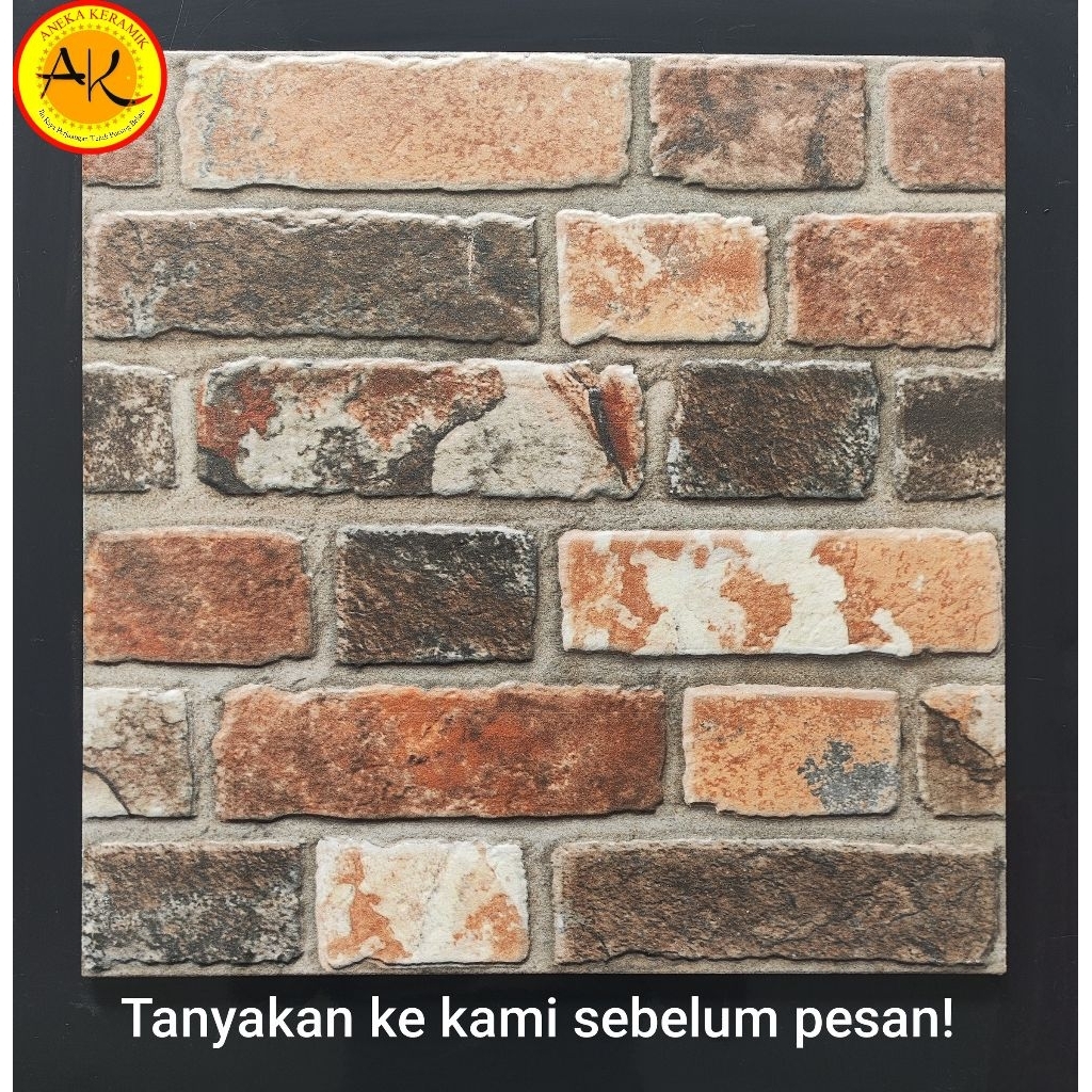Chevron Natura Keramik 40x40  Lantai dan Dinding  Motif  Batu Bata