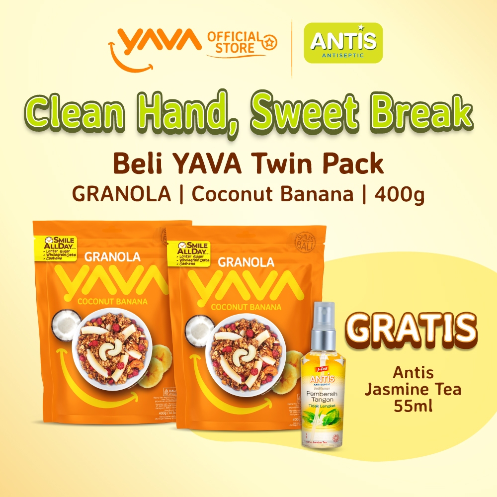 

YAVA Twin Pack Granola Coconut Banana (2 x 400g)