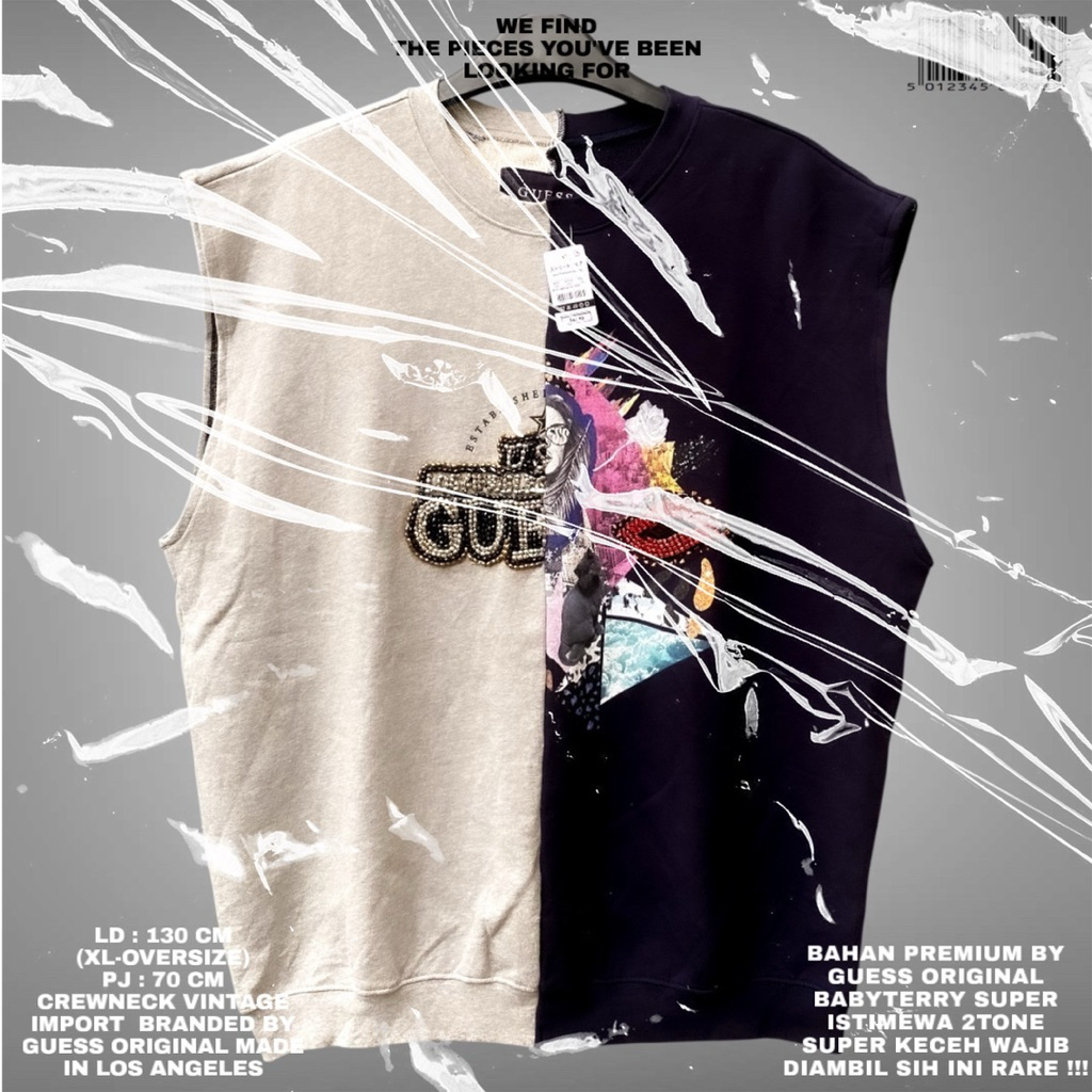 GUESS ORIGINAL/GUESS CREWNECK/SWEATER CREWNECK GUESS/SWEATER 2TONE/2 COLOUR/ 2MOTIF SWEATER CREWNECK