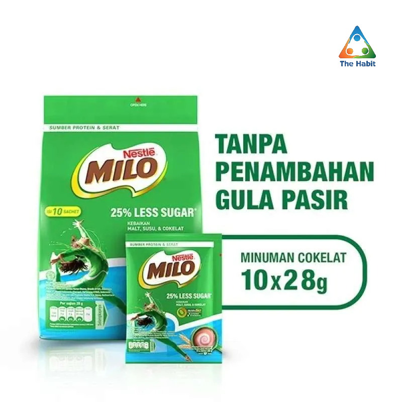 

(The Habit) MILO LESS SUGAR POLYBAG 10X28 GR