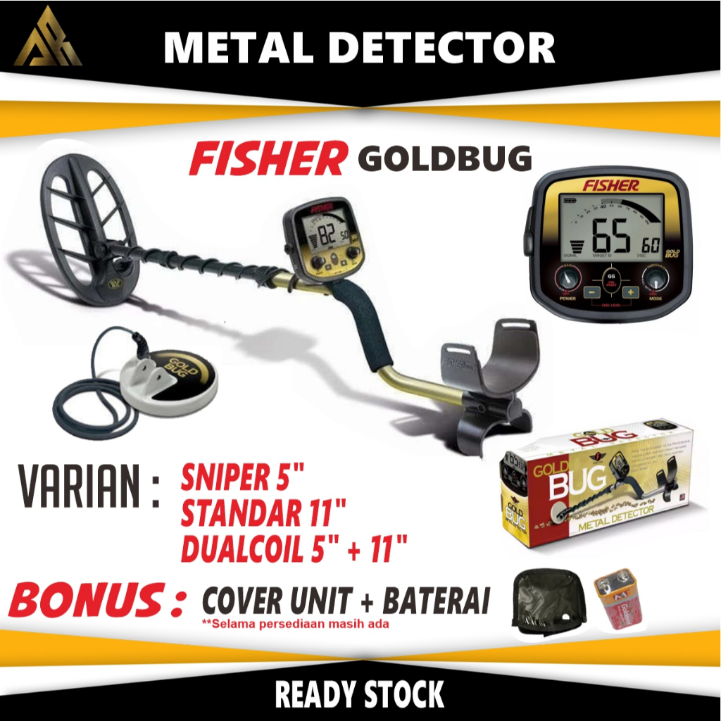 FISHER GOLDBUG PRO DUALCOIL FISHER GOLD BUG METAL DETECTOR EMAS LOGAM DALAM TANAH ORIGINAL