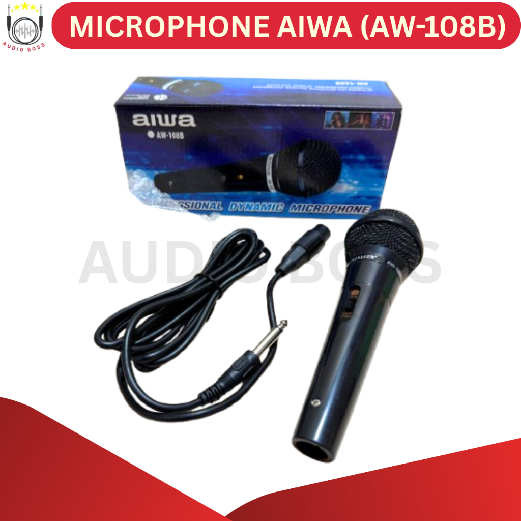 Audio Boss Microphone Kabel AIWA AW-108B / Microphone Genggam AIWA AW-108B / Microphone AIWA AW-108B