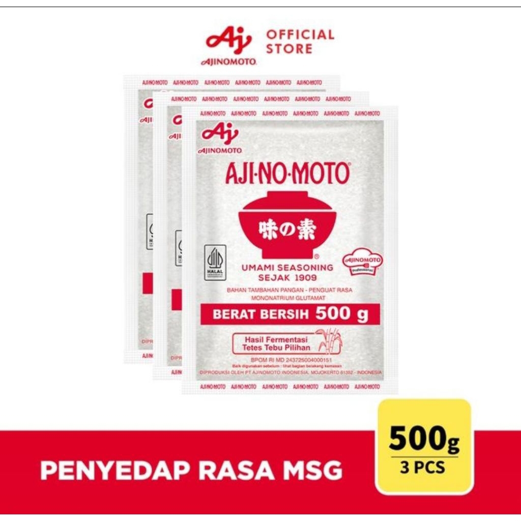 

AJI-NO-MOTO® Penyedap Rasa MSG AJI NO MOTO 500 gr 3 Pcs