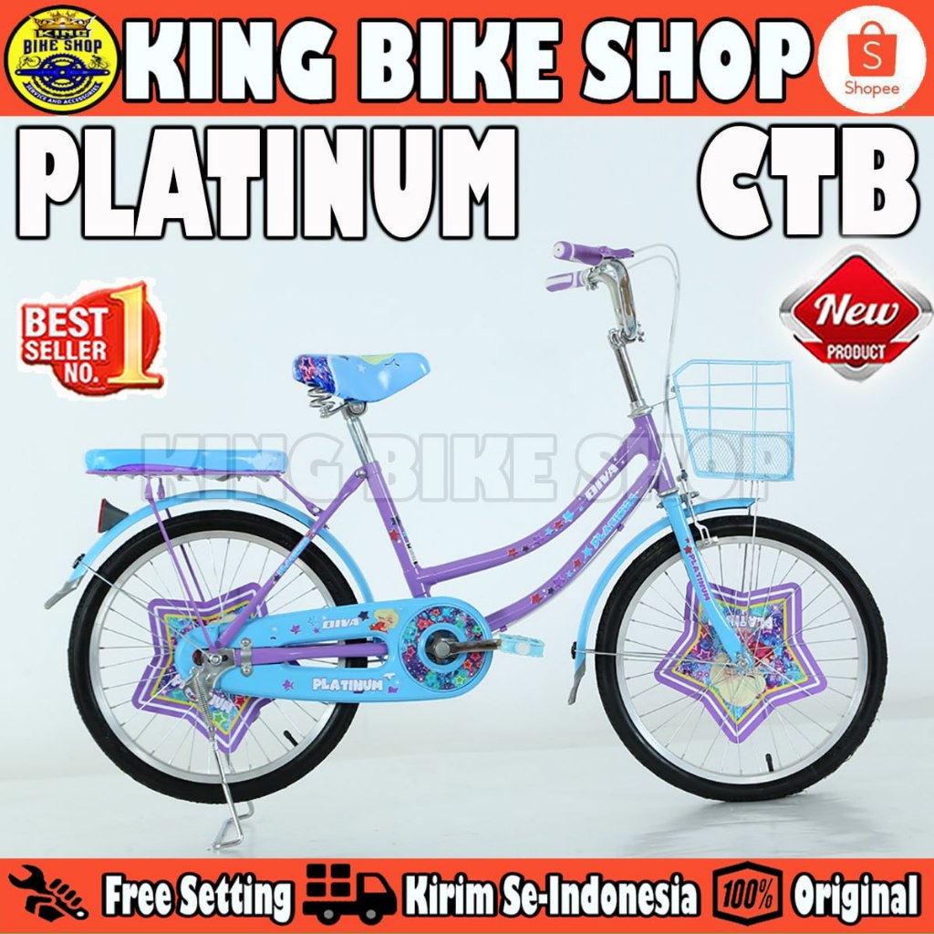 Sepeda Mini Keranjang PLATINUM DIVA Ukuran 20 Inch