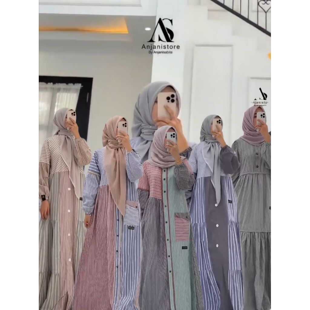Dress Katun saku Anjanistore by Anjani Sabila | gamis katun