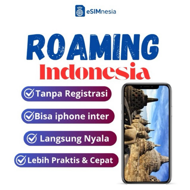 eSimnesia eSIM Roaming Telkomsel Indonesia 100Mb - 500Mb 1Hari |  Bisa untuk iphone inter