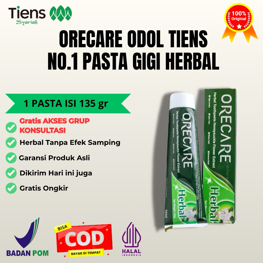Herbal Toothpaste Tiens Orecare (Odol Herbal) PASTA GIGI TIENS