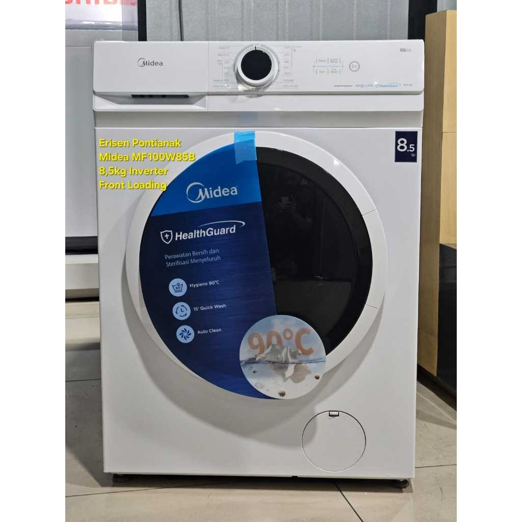 MIDEA MESIN CUCI FRONT LOADING 8,5 KG INVERTER - MF100W85B DAN  7,5 KG-MF100W75