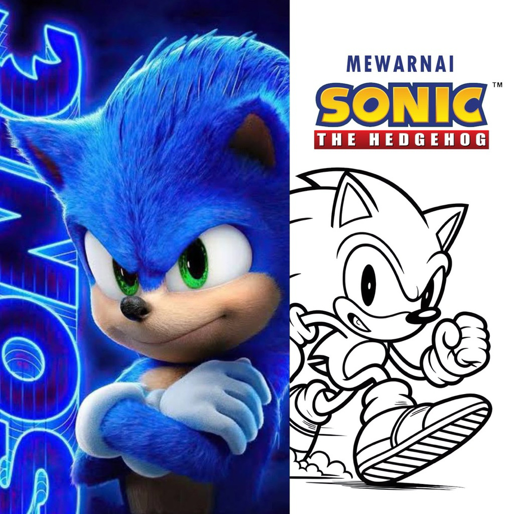 

15 Lembar A5 | Kertas Mewarnai tema Sonic the hedgehog | 15 Kertas gambar berbeda