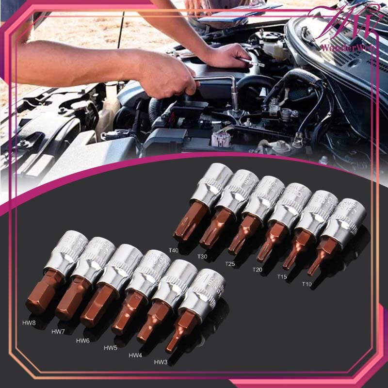 6pcs/Set Mata Kunci Shock Hexagonal Bintang 1/4” Mata Hexagonal Hex Bit Socket Mata Hex Bit Socket