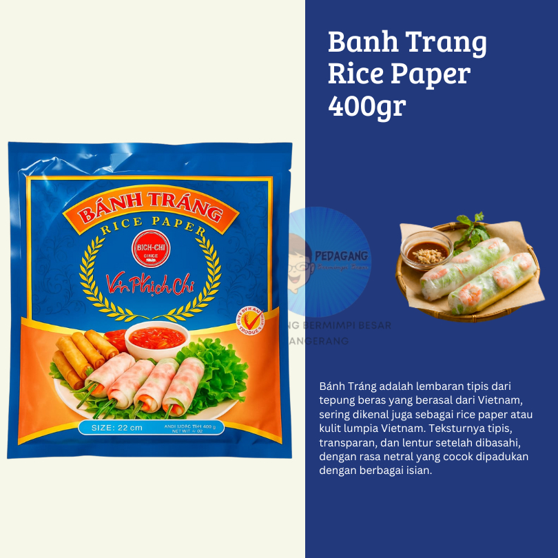 

Banh Trang Rice Paper 400gr 22cm / Kulit Lumpia Vietnam