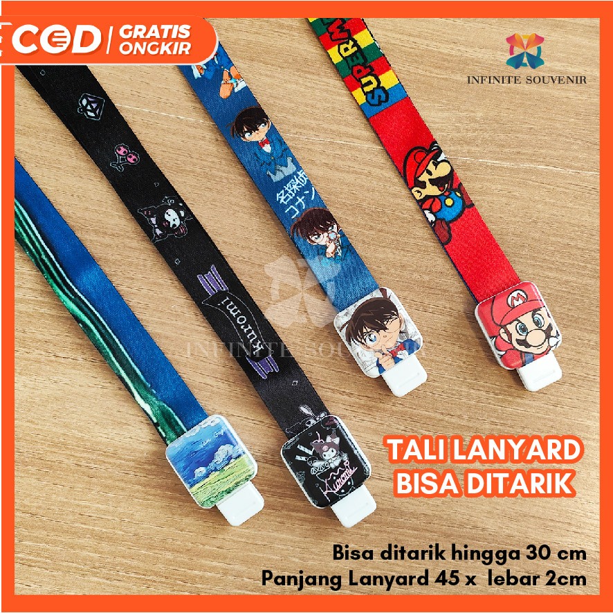 

[ T007 ] Tali Lanyard Bisa Ditarik / Strap Id Card Holder Bisa ditarik hingga 30 cm / Tali Gantung