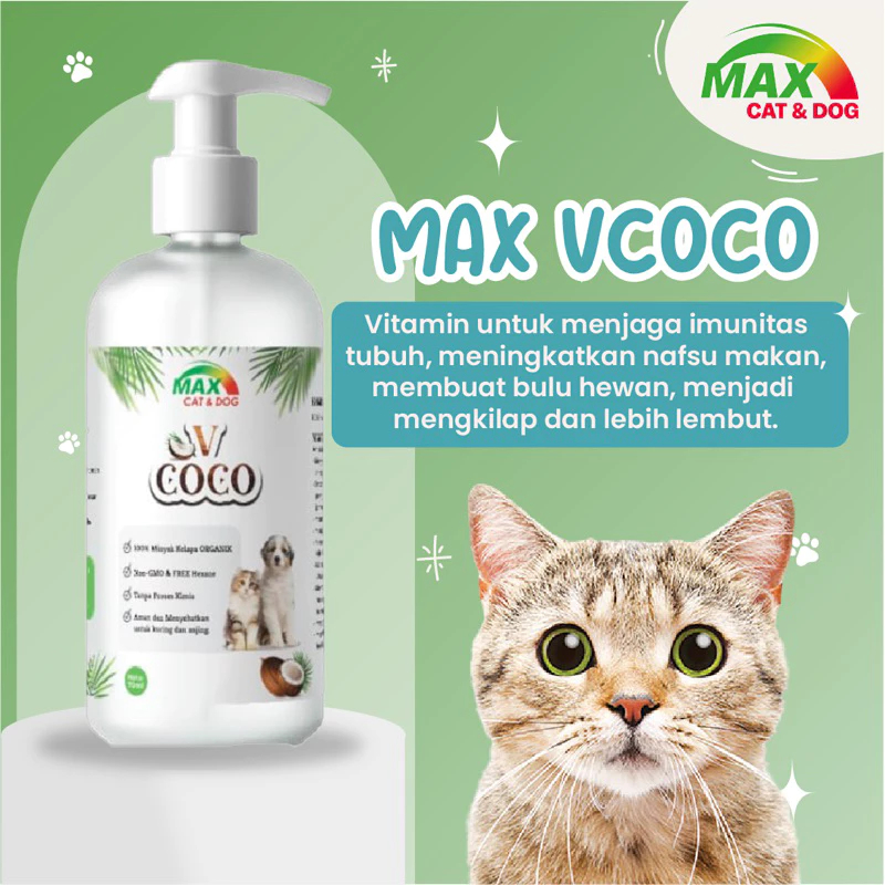 MAX VCOCO 70ML | MINYAK KELAPA UNTUK KUCING DAN ANJING / MINYAK KELAPA Untuk Kucing Anjing VCO ,MAX 