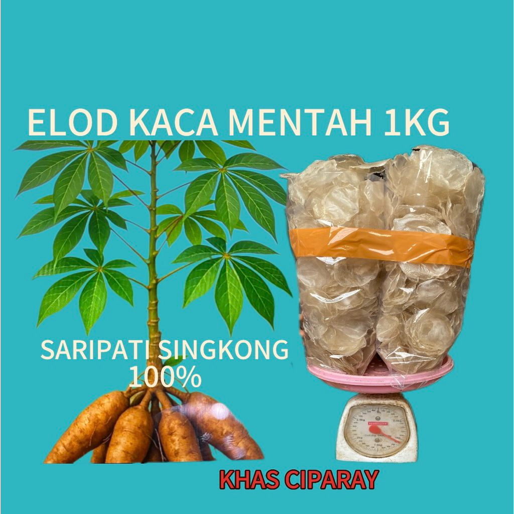 

Elod kaca mentah 1kg sari pati singkong cemilan si utet