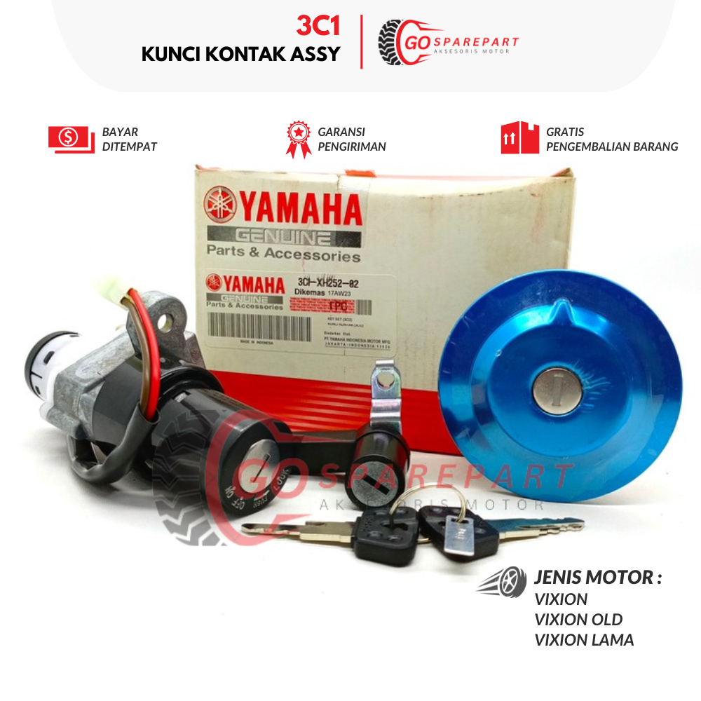 3C1 KUNCI KONTAK ASSY MOTOR YAMAHA VIXION / SET KUNCI KONTAK MOTOR VIXION / RUMAH KUNCI KONTAK / KON