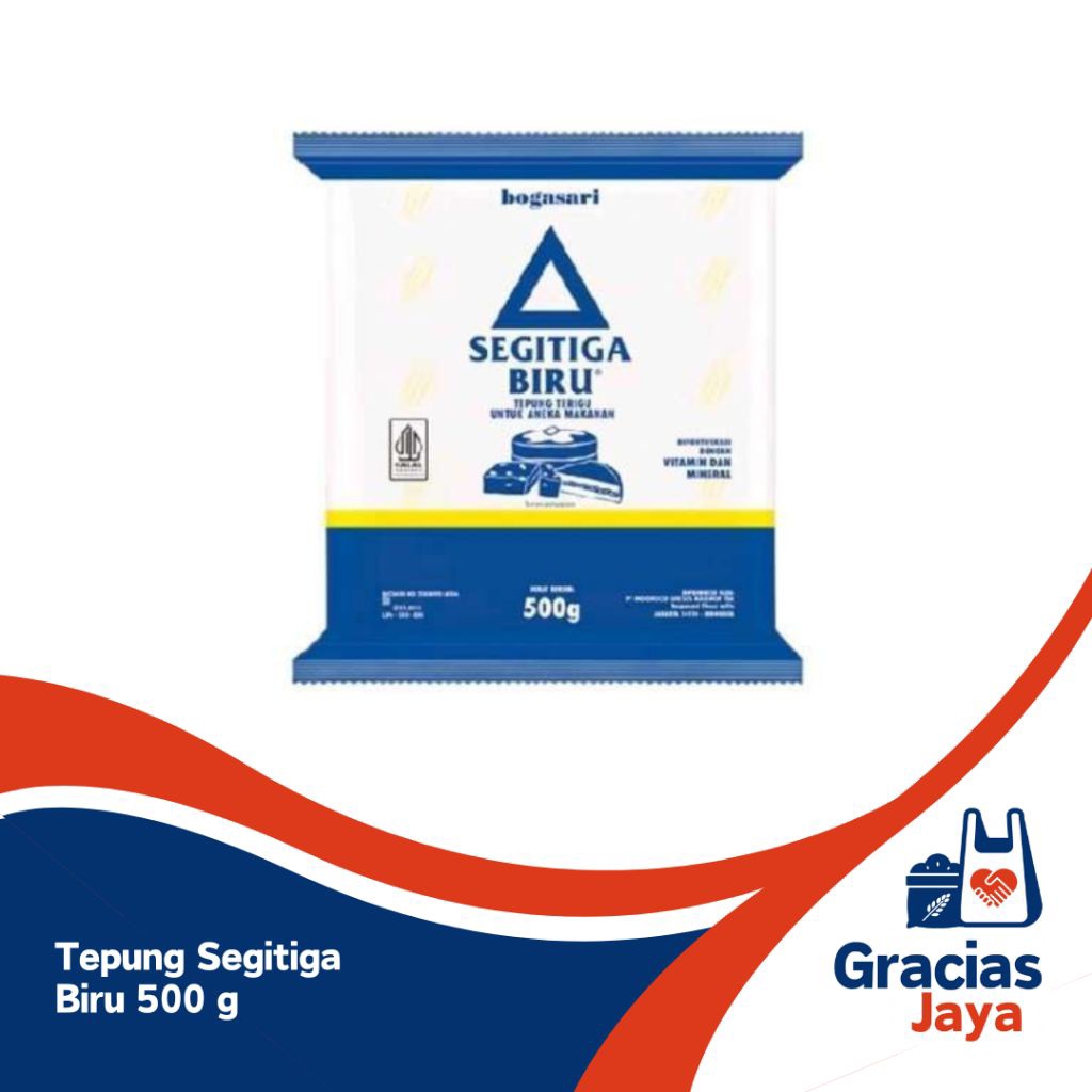 

Tepung Terigu Segitiga Biru Kemasan 500gr Bogasari