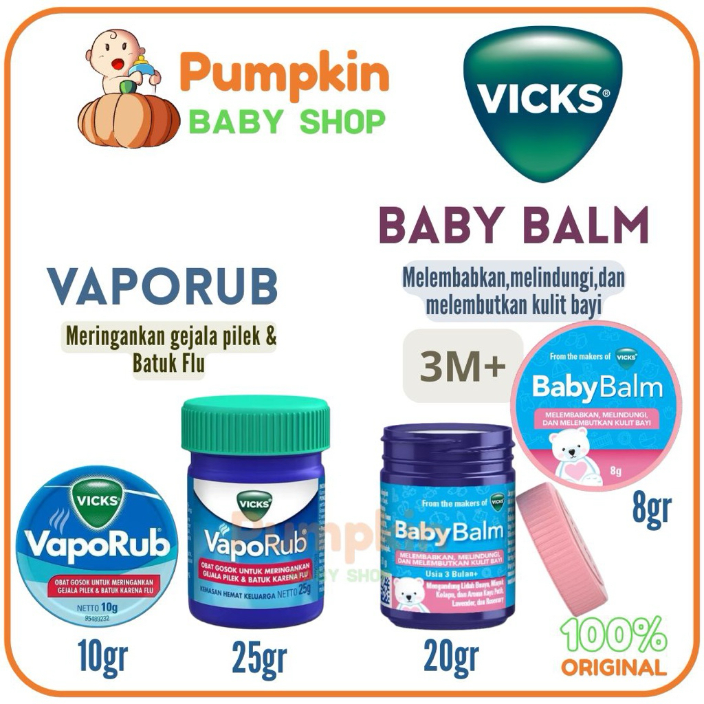 Vicks Vaporub - Vicks Baby Balm - Vicks Balsem Meringankan Gejala Batuk dan pilek