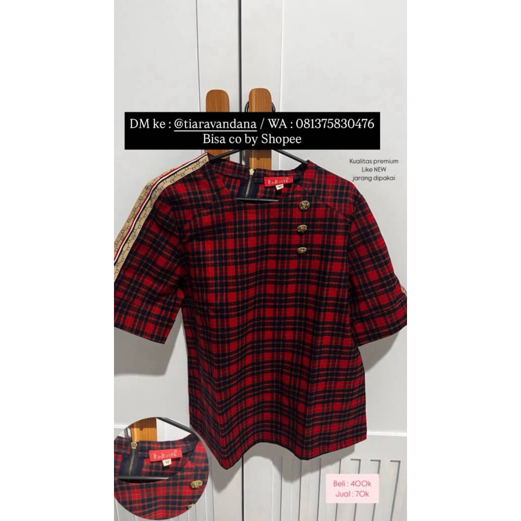 ATASAN MERAH KOTAK KOTAK