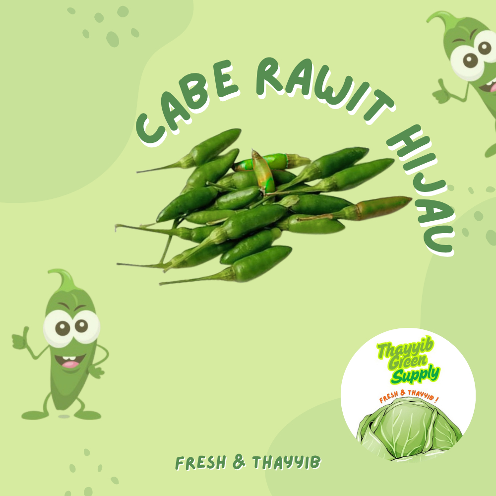

CABAI RAWIT HIJAU 1 KG / CABE RAWIT IJO FRESH - THAYYIB GREEN SUPPLY