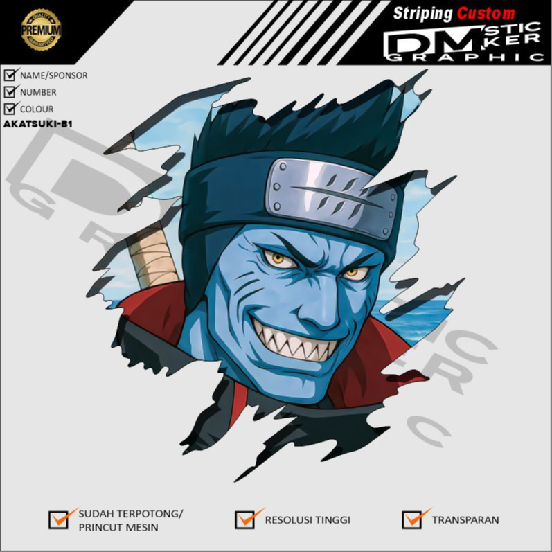 

Sticker Vynil Anime NARUTO Stiker Sudah Printcut Siap Tempel KODE AKATSUKI-B