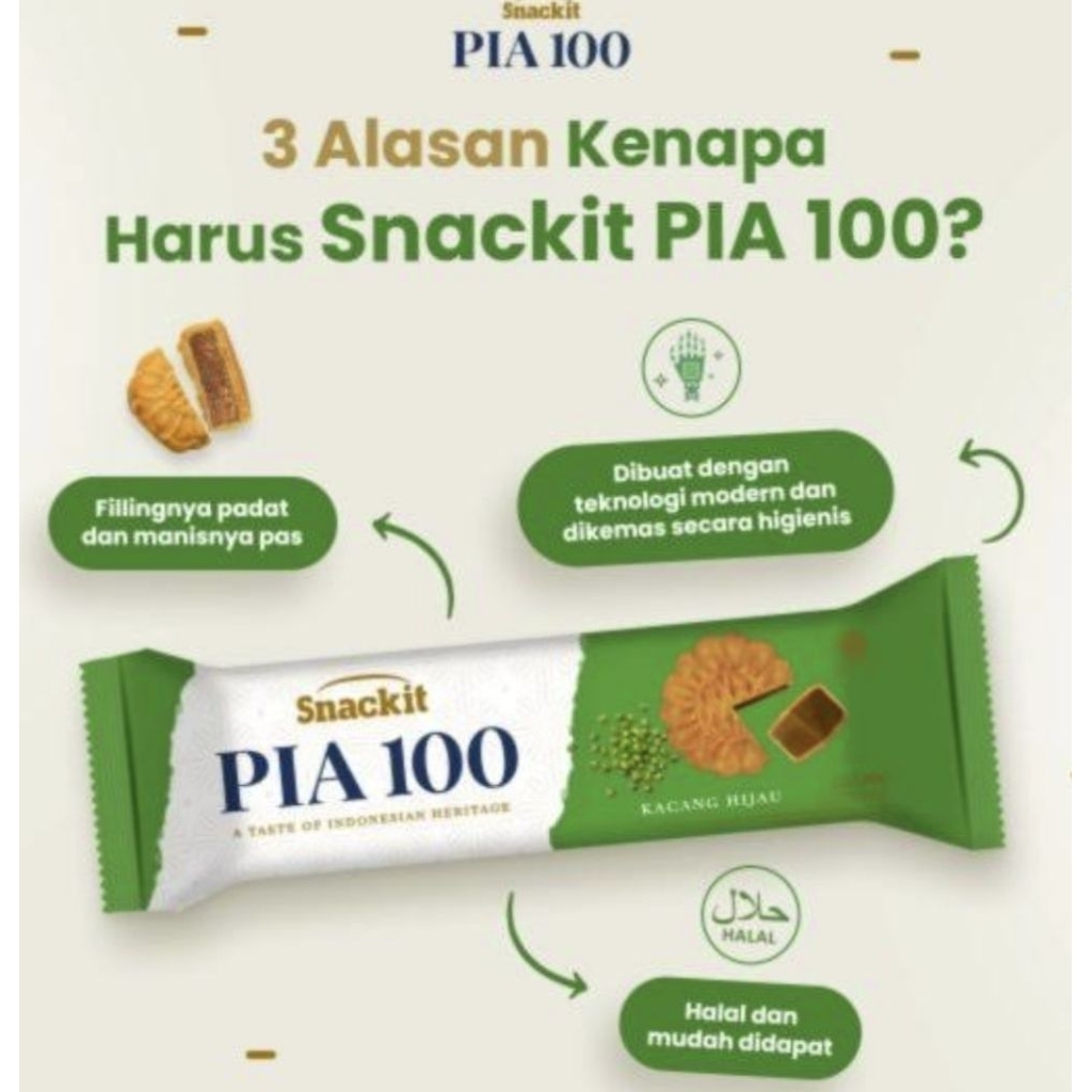 

Kue Pia Kino Pia 100 Snackit Halal Kue Pia Kacang Hijau 150gr